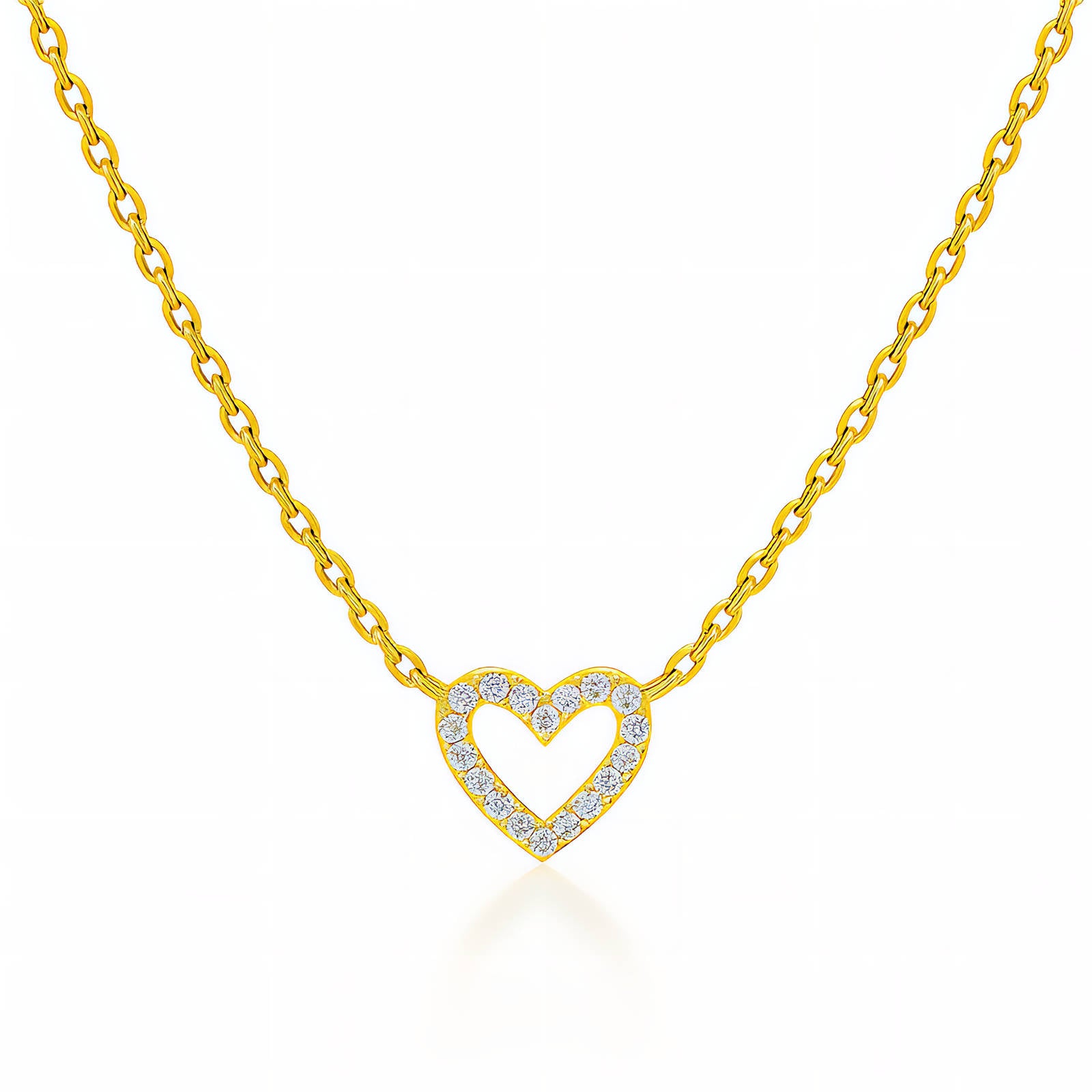 Hearts Necklace, 18K Gold Plated Steel