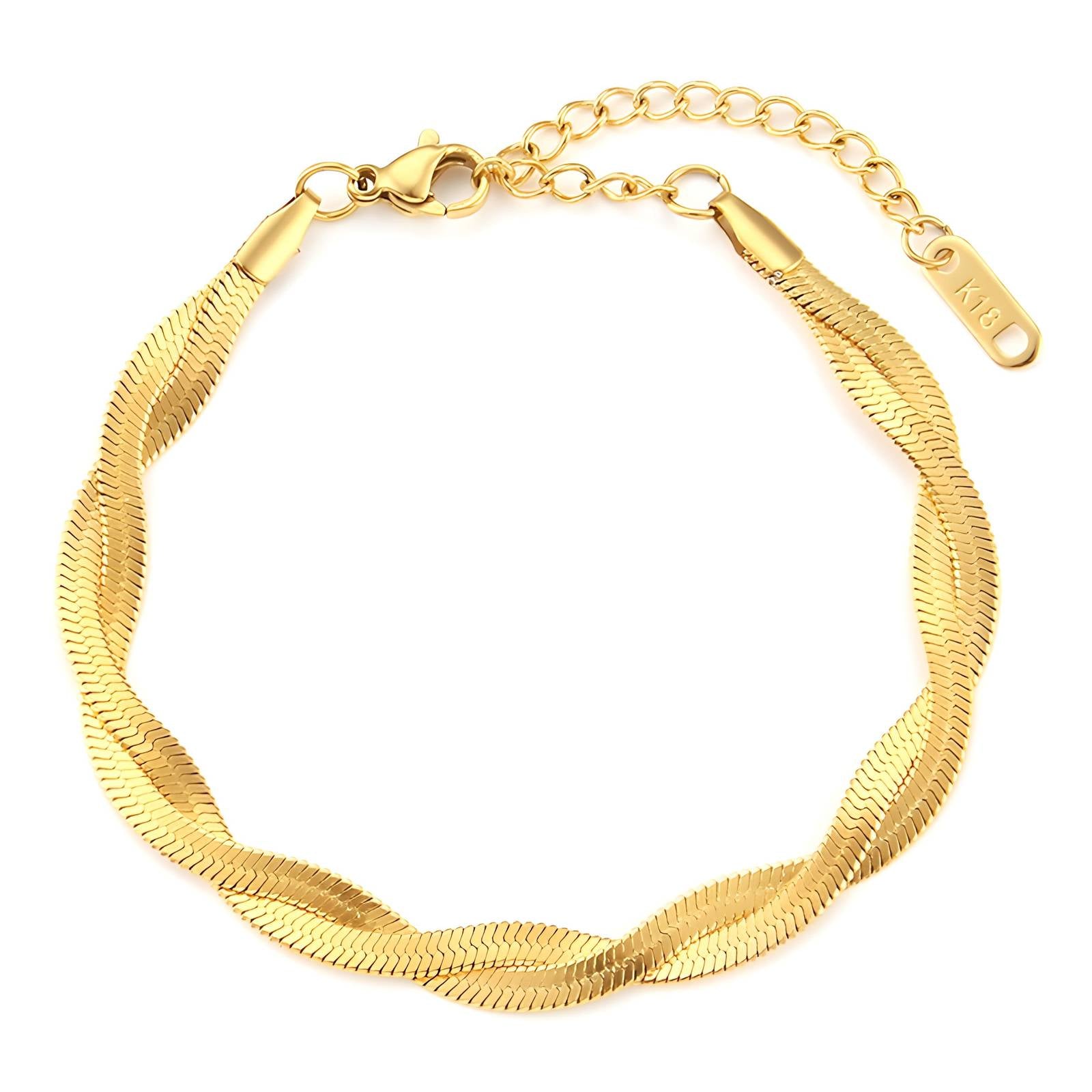 Gold Plated Herringbone Bracelet.