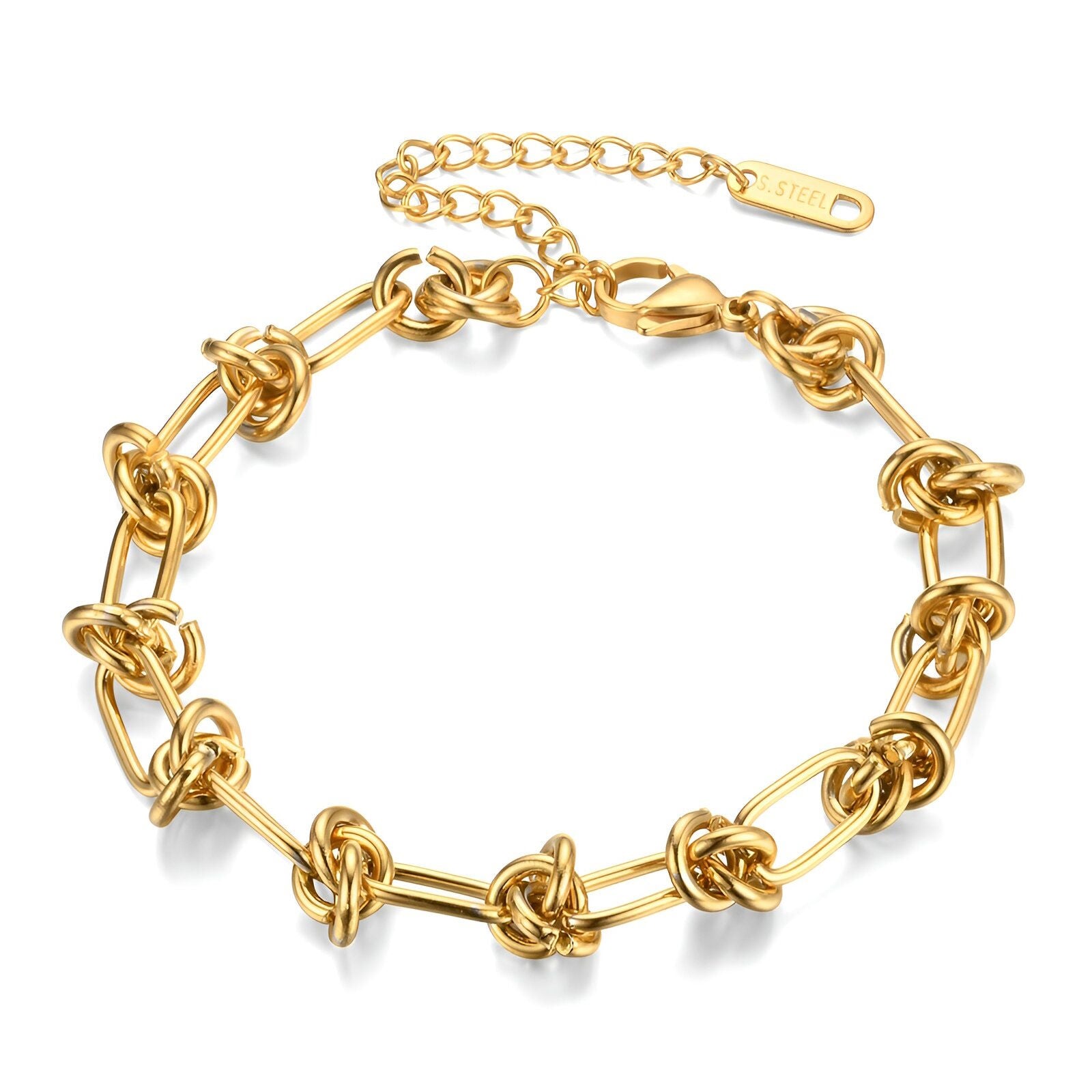 Gold-Plated Knot Link Bracelet
