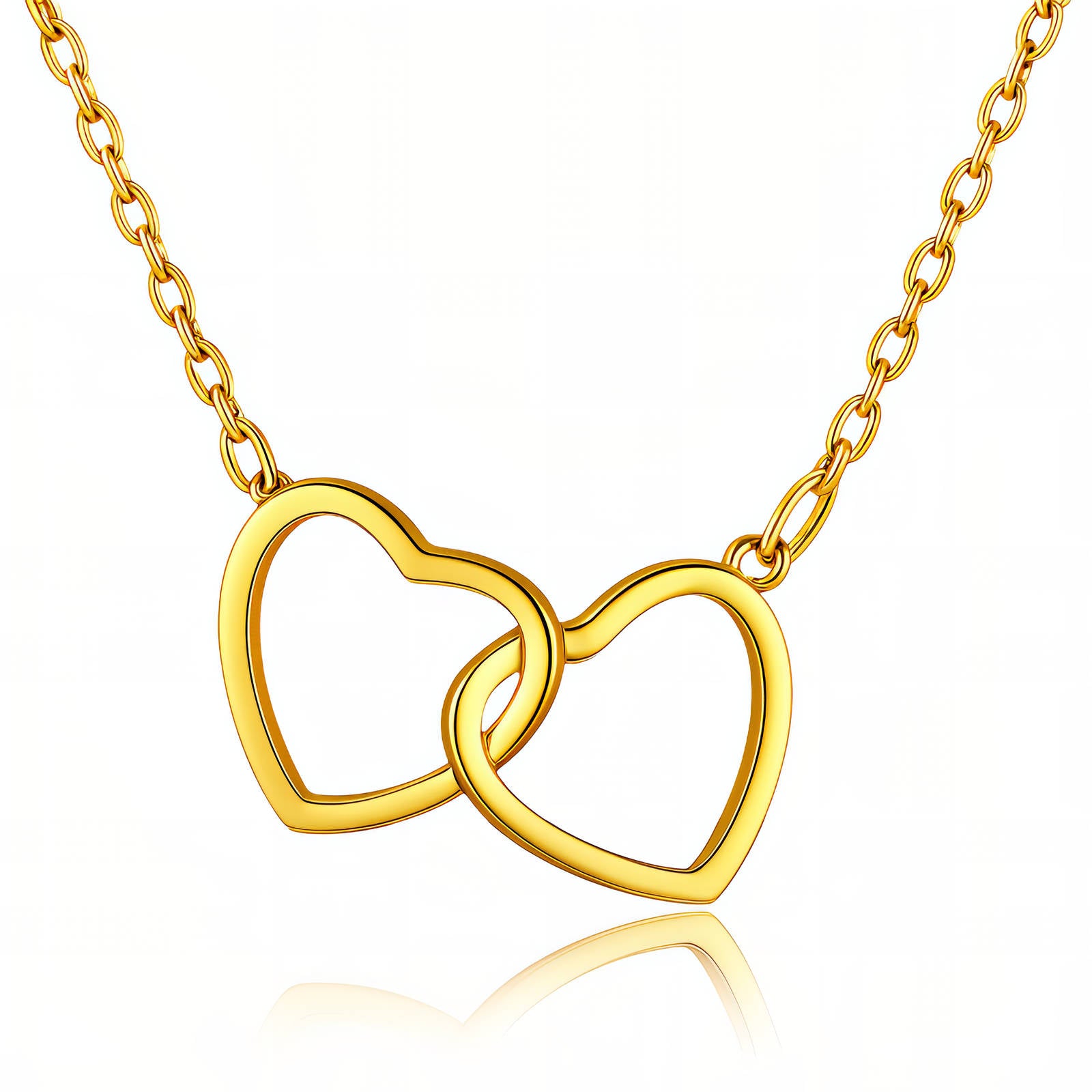 (Copy) Hearts" Necklace, 18K Gold Plated Steel