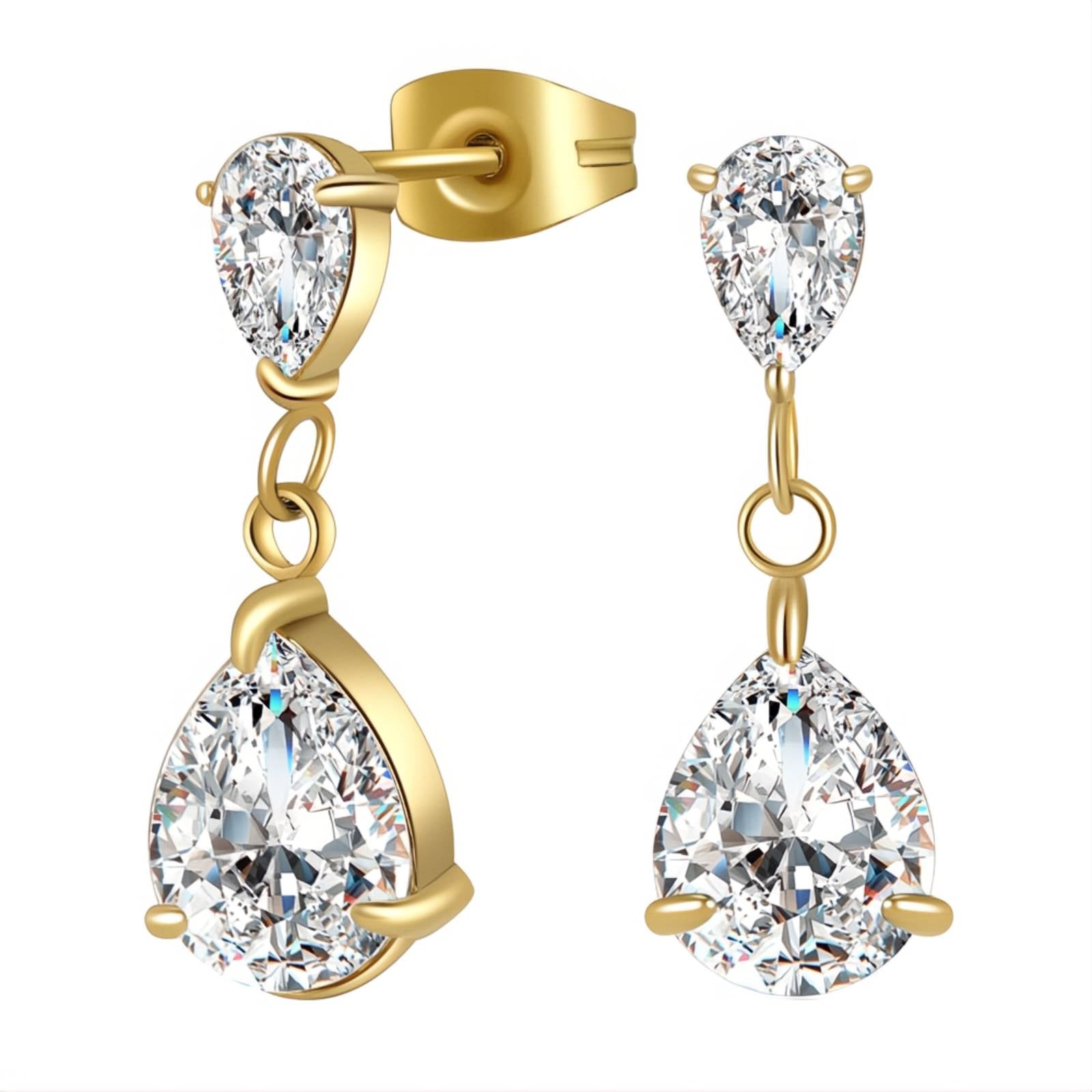 Dangle Drop Zirconia Earrings