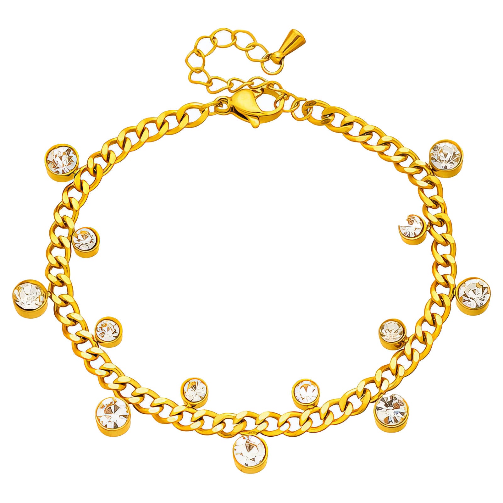 Crystal Accents Gold-Plated Bracelet.