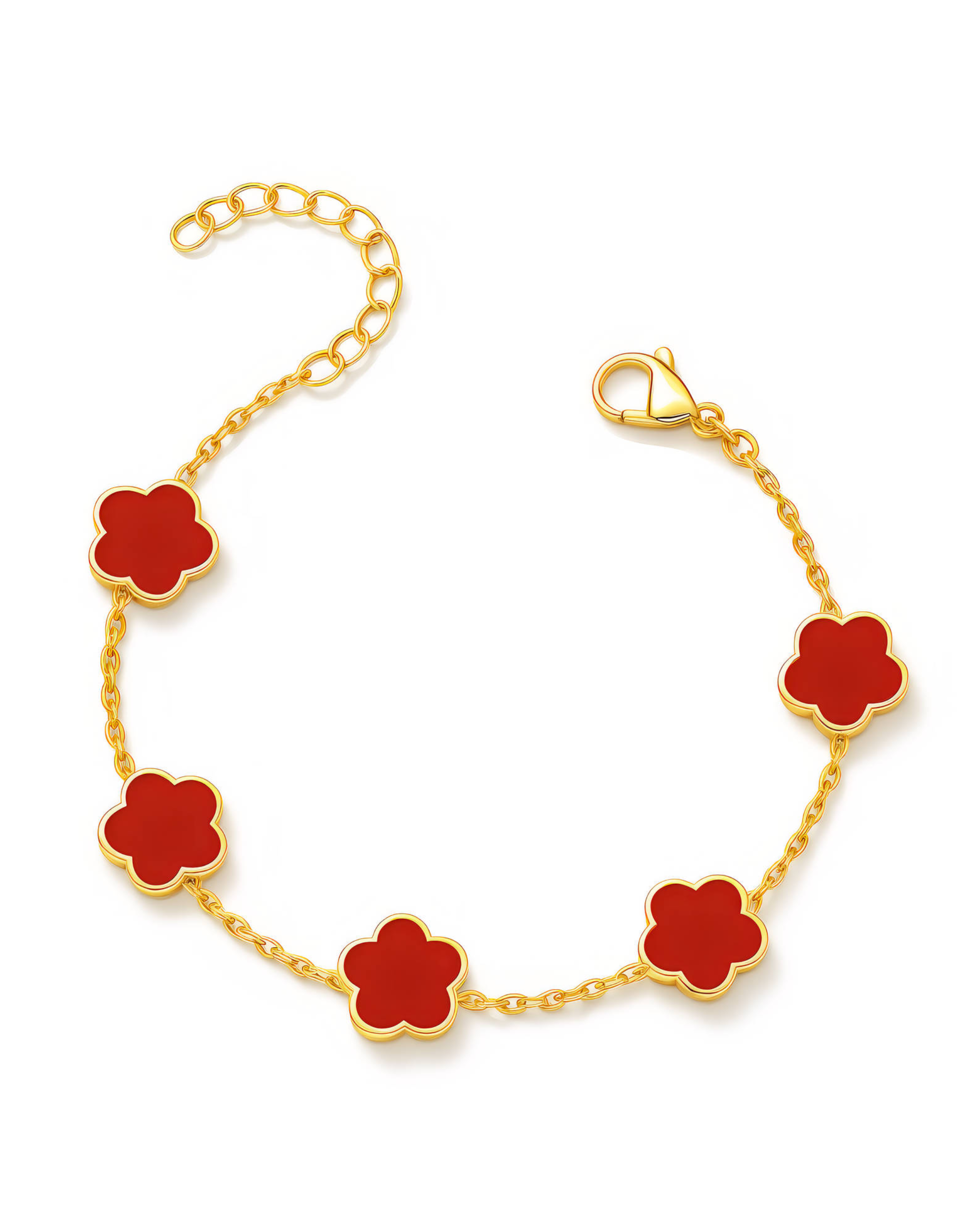 Flower Meadow Bracelet, 18K Gold Plated Steel