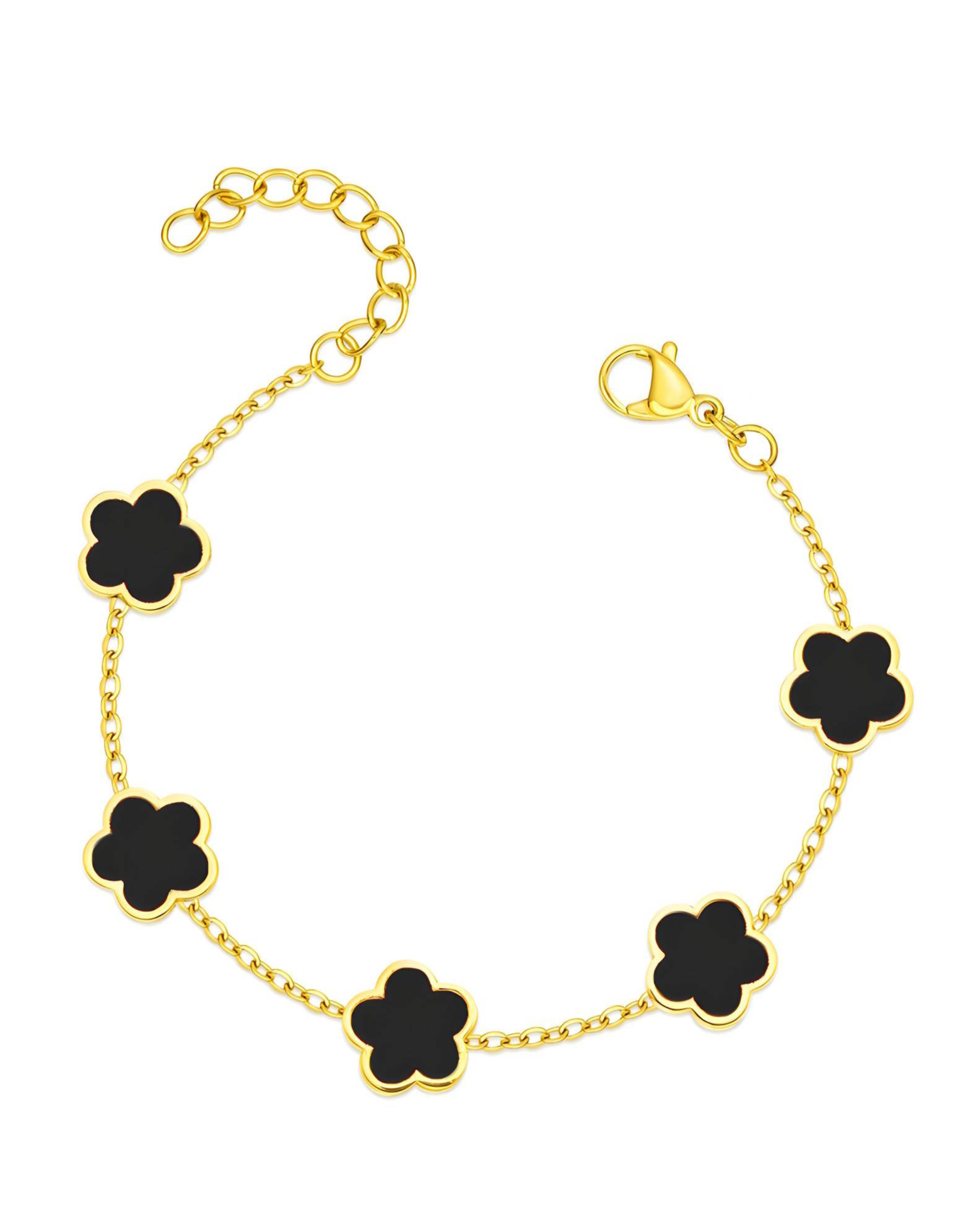 Flower Meadow Bracelet, 18K Gold Plated Steel